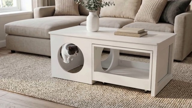Amazon.co.jp: VORIN ローテーブル 猫用 センターテーブル 幅103cm